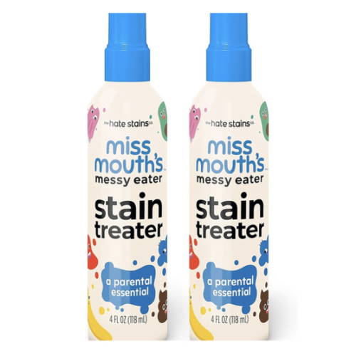 Miss Mouth's Messy Eater Stain Treater Spray - 4oz 2 Pack Stain Remover - Newborn & Baby Essentials - No Dry Cleaning Food, Grease, Coffee Off Laundry, Underwear, Fabric