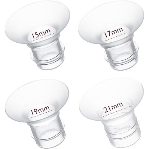 Momcozy Flange Insert 15/17/19/21mm Compatible with 24mm Flange/Shield of Most Pumps, Insert for Breast Pump Replacement Accessories, 4PCS