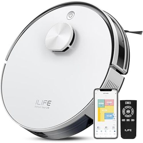ILIFE A30s Robot Vacuum Cleaner, 10000Pa Max Suction Power with Lidar Navigation, Home Mapping, No-Go Zone, 150 Mins Max, 2.4G WiFi/App/Alexa/Remote Control, for Hard Floor, Carpet and Pet Hair