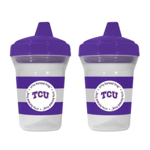 BabyFanatic Toddler Sippy Cup 9 oz NCAA TCU Horned Frogs 2 Pack BPA-Free Shatterproof