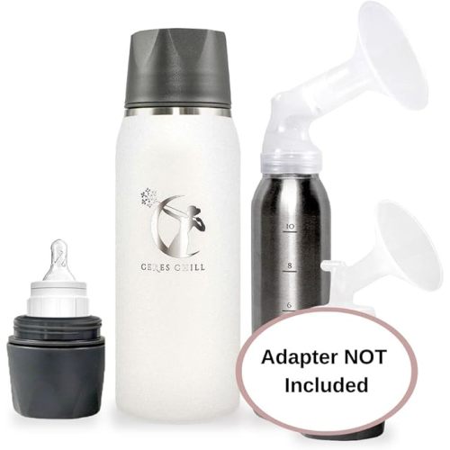 Breastmilk Chiller Reusable Storage Container by CERES CHILL | Keeps Milk Safe for up to 20 Hours | Connects w/Major Pumps (1 Chiller, Bright White)