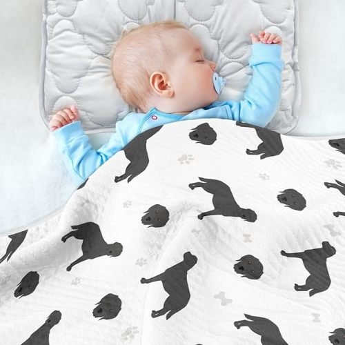 Cute Oil Painting Deer Baby Swaddle Blanket for Boys and Girls, Muslin Baby Receiving Swaddle Blanket, Soft Cotton Nursery Swaddling Blankets for Newborn Toddler Infant - Black - 30 x 40 in