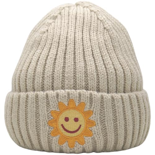 Smiling Sun Baby Beanie 0-6 Months 6-12-24 Months 2-5-8 Years - Ultra-Soft Warmth Hand-Knitted Beanie