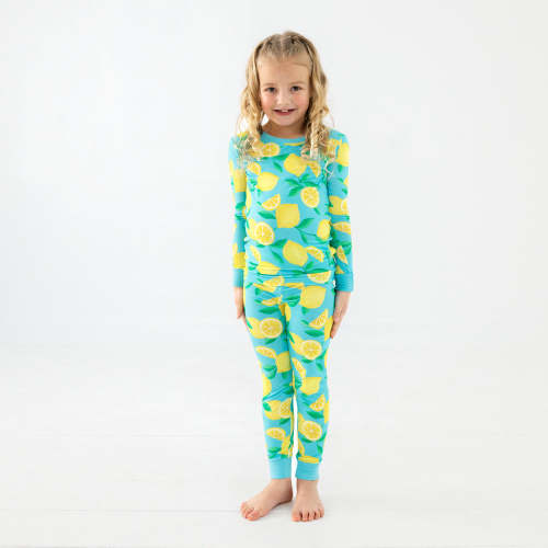 Blue Sunny Citrus Two-Piece Pajama Set – Little Sleepies