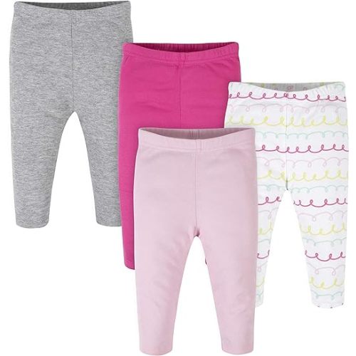 Onesies Brand Unisex Baby 4 Pack Pants Mix N Match Newborn to 12m - 0-3 Months - Pink Swirl Legging Pack