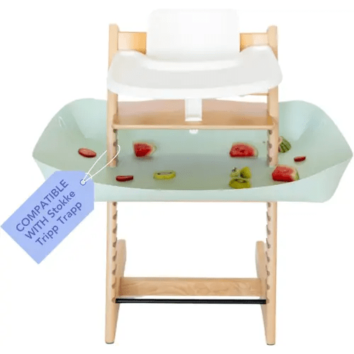 CATCHY -Food Catcher-Compatible with Stokke Tripp Trapp High Chair +11 Other High Chairs-Highchair Sold Separately-Baby & Toddler Food & Mess Catcher-Premium Linen Inspired -Under High Chair Accessory