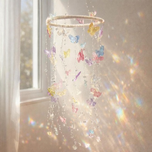 Butterfly Pastel Fairy Suncatcher, Rainbow Light Decor