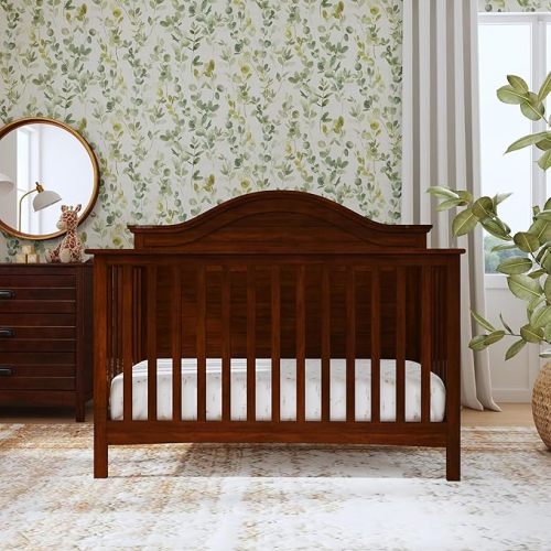 Carter's by DaVinci Nolan 4-in-1 Convertible Crib in Espresso, Greenguard Gold Certified, 57.5x30.8x47 Inch (Pack of 1)