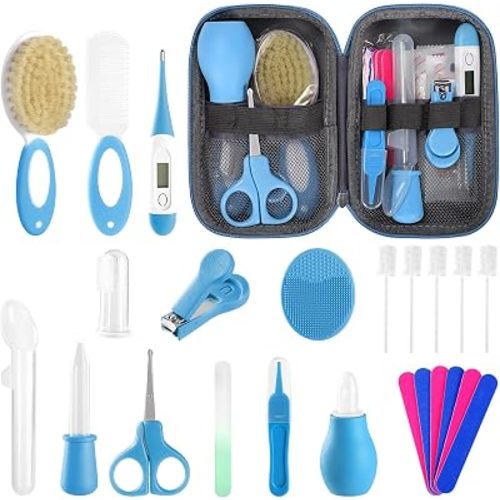 Baby Healthcare and Grooming Kit for Newborn Kids, 24PCS Upgraded Safety Baby Care Kit, Newborn Nursery Health Care Set, Baby Care Products
