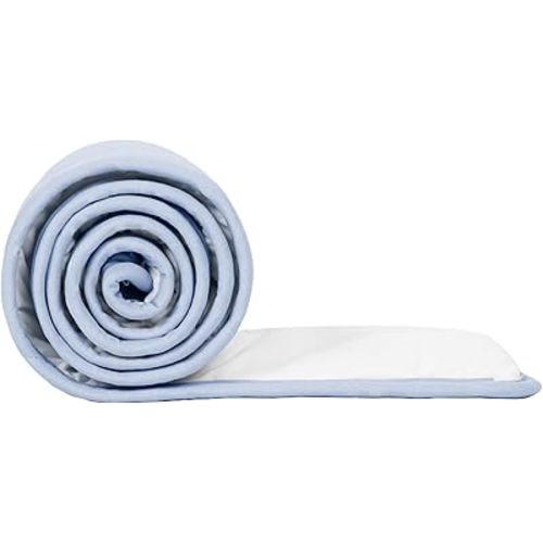 Crib RailGuard Teething Cover(3 pcs), Soft Anti-Collision Strip Corner Cover in Cotton Fabrics, Protect Baby Teeth and Save Bed Rails, Rail Edge Protector Strip Fits 52" x 28" Full Size Crib, Sky blue