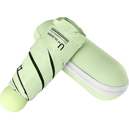 BAODINI Travel Mini Umbrella for Purse With Case Small Compact UV Sun Protection Sun Lightweight Tiny Pocket Umbrella for Women Kids and Men
