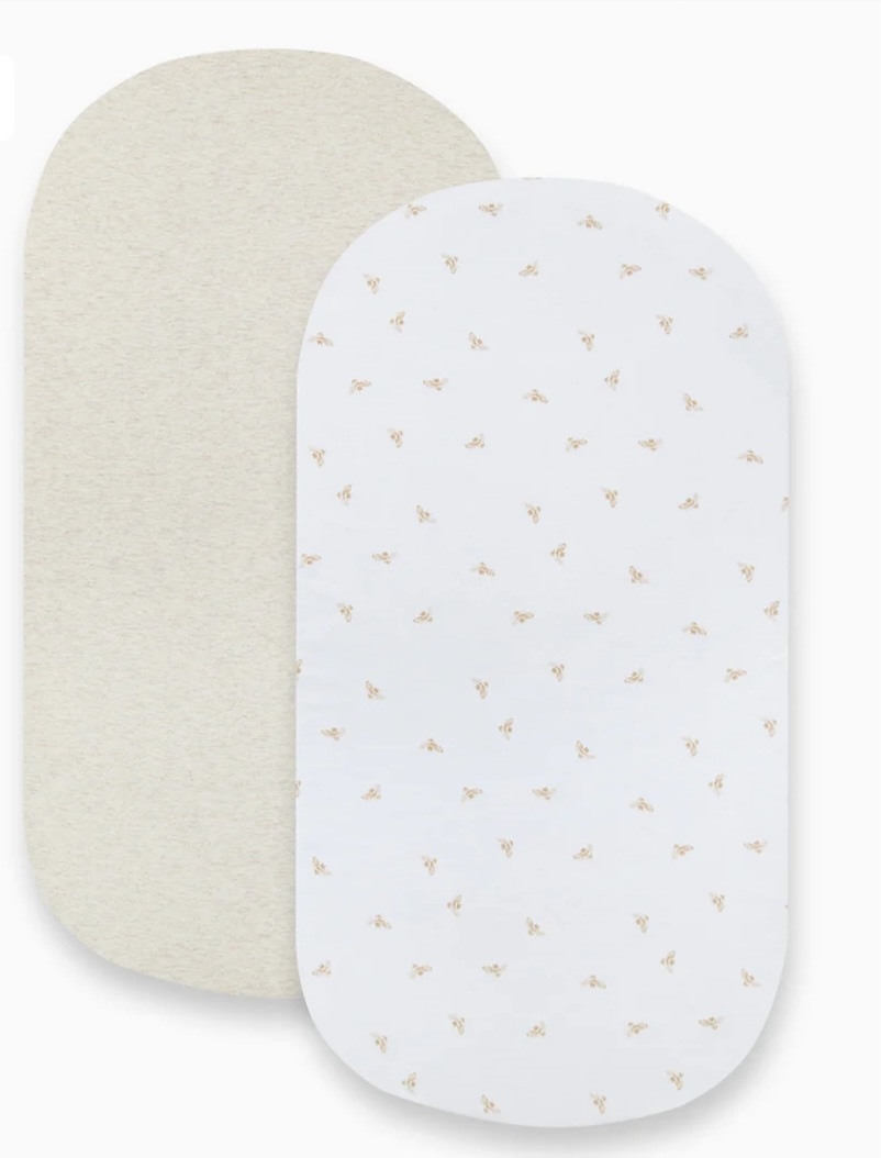 Golden Bee Organic Cotton BEESNUG® Fitted Bassinet Sheet 2 Pack