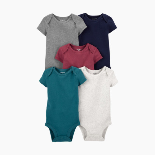 Carter\'s Short-Sleeve Original Bodysuits (5 Pack) - Solids/Heathers, 3 M