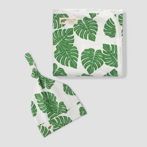 Layette By Monica + Andy Baby Blanket - Under The Palms - 2pc