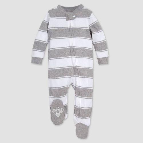Burt's Bees Baby® Rugby Striped Organic Cotton Sleep N' Play - Heather Gray, Size: Newborn