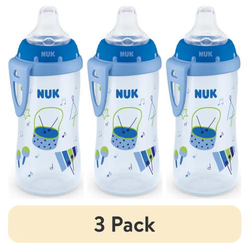 (3 pack) NUK Toddler Active Cup, 10 oz Soft Spout Sippy Cup, 12+ Months, 1 Pack, Boys