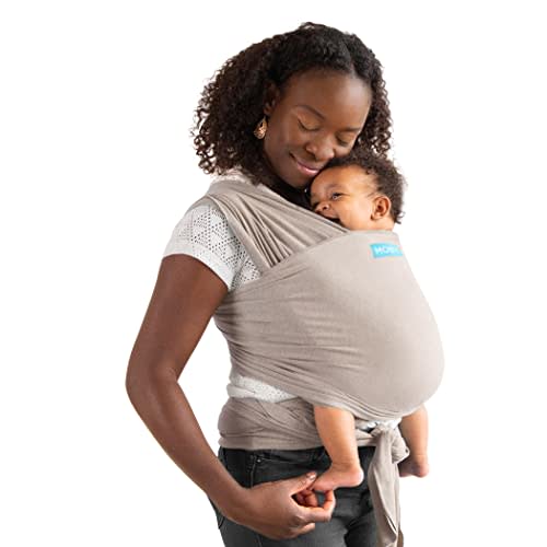 Moby Wrap Baby Carrier | Element for Newborns & Infants #1 Gift Keeps Safe Secure Adjustable All Body Types Perfect Mom Dad Taupe