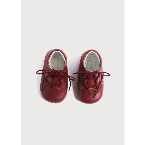 Oxford Pram Booties in Burgundy (17-20EU)