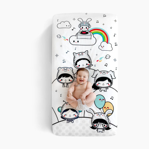 Rookie Humans Organic Cotton Crib Sheet - Party In My Crib