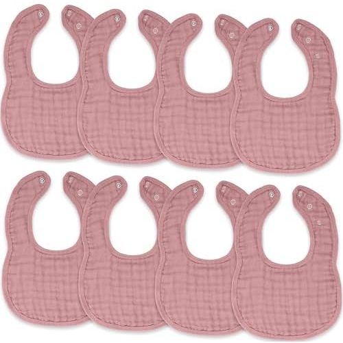 Comfy Cubs Muslin Baby Bibs, Drool Bibs, Adjustable with Easy Snaps, Teething & Drooling, Absorbent Bibs for Boys & Girls