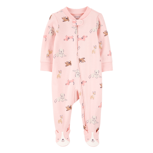 Baby Girl Dog Print 2-Way Zip Cotton Sleep & Play Pajamas - Pink - Carter's | Carter's
