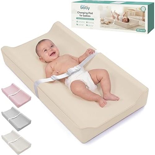 Kopi Baby Changing Pad – The Original, Waterproof Easy-to-Clean Vegan Leather Portable Diaper Changing Pad, Newborn Baby Essential Must-Have - Light Peach