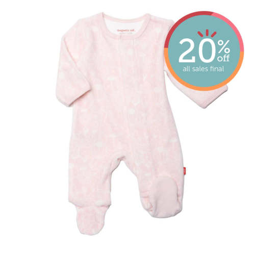 chiswick gardens velour magnetic parent favorite footie
