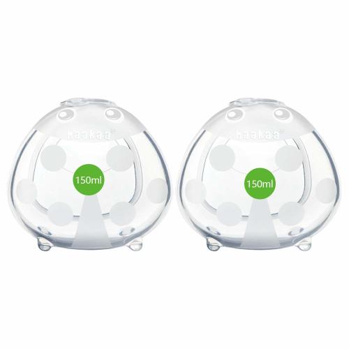 Haakaa Wearable Breast Milk Collector - 150ml/5oz Breast Shells Nursing Cup for Breastfeeding, Soft Silicone BPA Free (2 Pack)