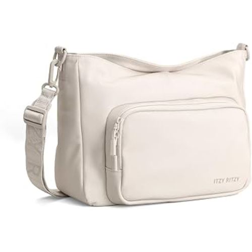 Itzy Ritzy Belong Cargo Caddy - Attaches to Stroller or Wagon; Also Includes Shoulder/Crossbody Strap (Cream)