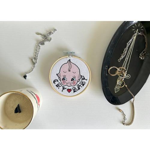 Cry Baby- 4" Embroidered Décor