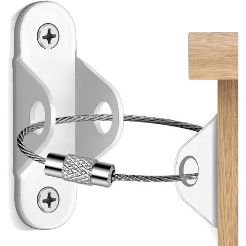 Furniture Anchors (10 Packs) Anti Tip Furniture Anchors for Baby Proofing, Furniture Wall Anchor Earthquake Straps for Furniture Dresser Wall Safety Anchor Furniture Fasteners to Wall, White