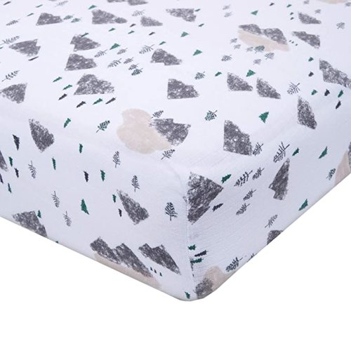 aden + anais Essentials + Anais Classic Crib Sheet, Bear Necessities - Scenery