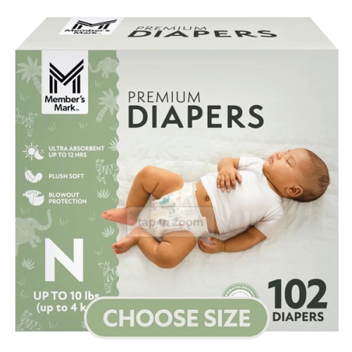 Member's Mark Premium Baby Diapers, Sizes: Newborn - Sam's Club