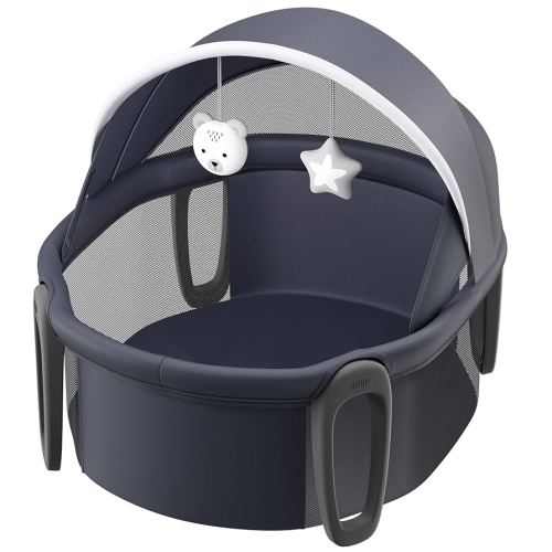 VEVOR Portable Baby Bassinet, On-The-Go Baby Dome with Canopy & Developmental Toys, Quick-Folding Travel Crib, Lightweight Baby Cradle Infant Bed for Indoors/Outdoors, Suitable for 0-6 Months Newborns