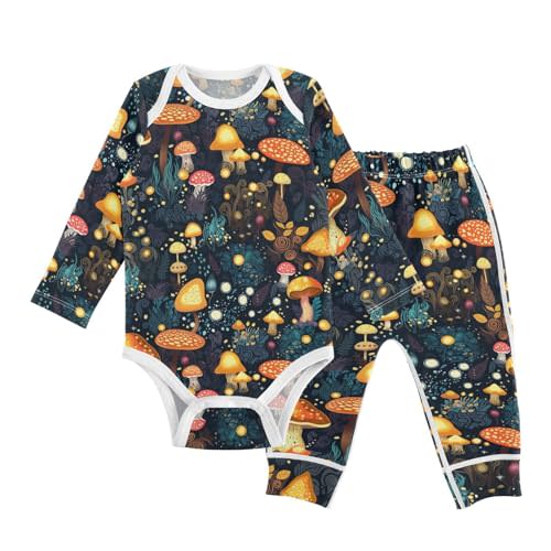 vvfelixl Baby Bodysuits Pants Sets Guitar Headphones Long Sleeve Baby Clothes For Boys Girls 0-24M Black