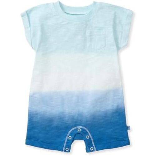 Burt's Bees Baby baby-boys Short Sleeve Romper, 100% Organic Cotton, One-piece Outfit, Clothes for Sizes Newborn to 24 Months