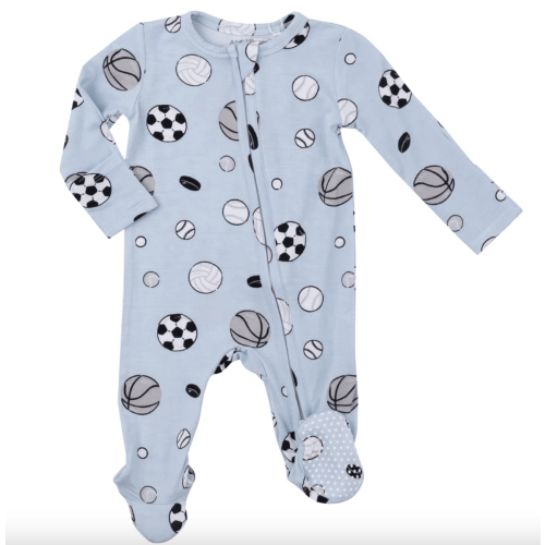 2 Way Zipper Footie - Sports Ball Blue – NB