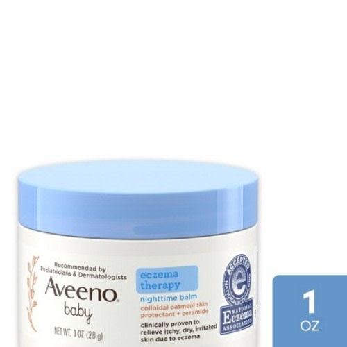 Aveeno Baby Eczema Therapy Nighttime Moisturizing Balm, Soothes & Relieves Dry, Itchy Skin - 1oz