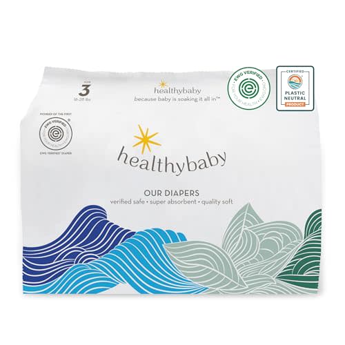 Our Diapers | EWG Verified Safe & Plant-Based Diapers | Leak Protection | Soft Organic Cotton Shell | Chlorine-Free Diaper for Sensitive Skin | Size 3 (16-28 lbs) 40 Count
