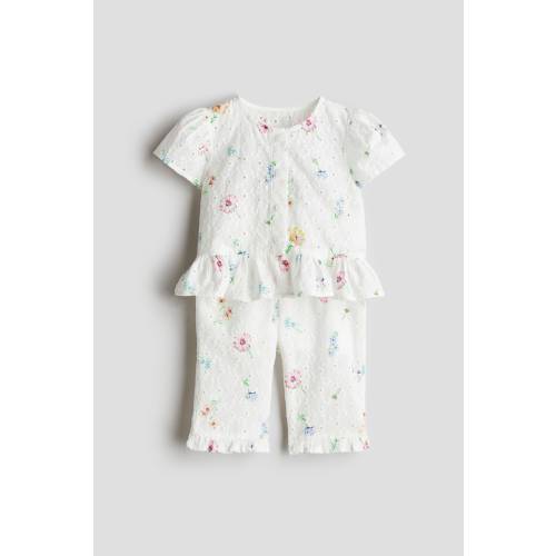 2-PIECE EYELET-EMBROIDERED SET
