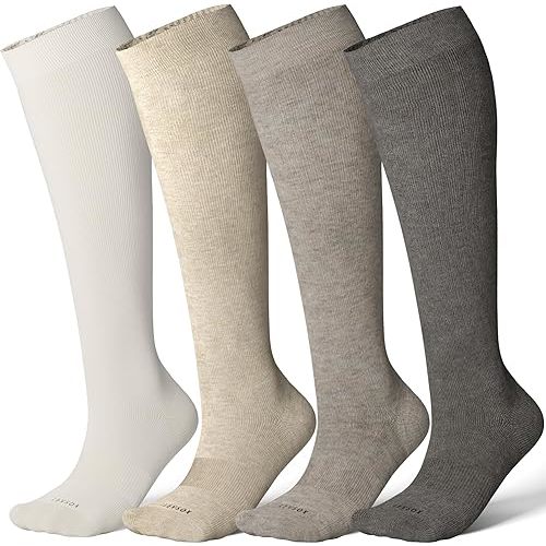 LEVSOX Viscose Made from Bamboo Compression Socks for Pregnant Women 20-30 mmHg Knee High Cute Mens Supports Socks for Travel