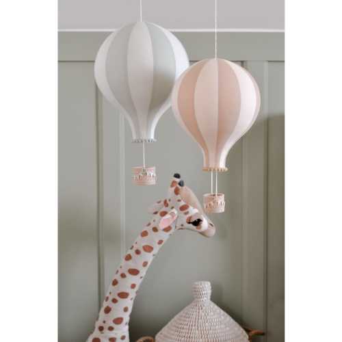 Set of 2 BIG hot air balloons, travel theme safari nursery decoration, gender neutral colors, baby shower decor, hot air balloons sage beige