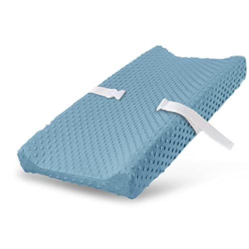 Changing Pad Cover - Breathable Minky Dots Plush Changing Table Cover Ultra Soft Changing Table Sheets Wipeable Diaper Changing Pad Covers for Newborns Infant Babies Girls Boys (Sky Blue)