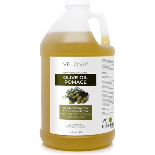 velona Olive Pomace Oil 64 Fl Oz | 100% Pure and Natural Carrier Oil | Refined | Soap Making, Cosmetic, Skin, Hair, Body & Face Moisturizing | Use Today - Enjoy Results