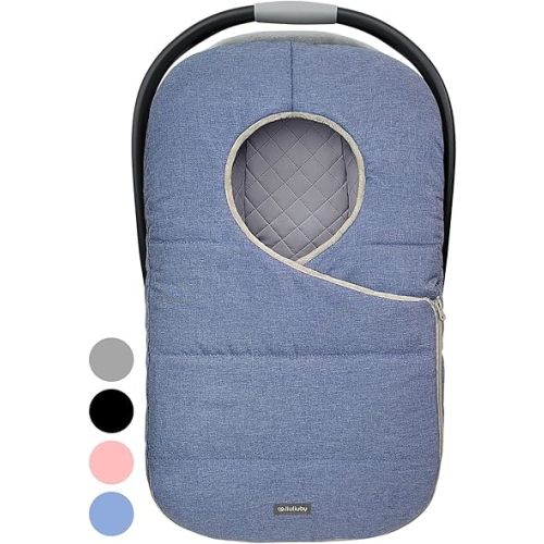 Winter Carseat Cover for Baby | Infant Car Seat Cover Baby | Doona Accessories | Winter Car Seat Canopy for Boys & Girls | New Born Essentials Must Haves for Cold Weather | Warm & Thick Fleece (Blue)