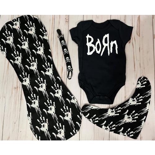 Korn Fans Baby Shower Gift Set- New Baby Gift for Alt Rock Moms- Metal Fan New Baby Gift- Goth Baby- Alt Mom