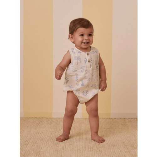 Rylee & Cru Beau Romper, Mediterranean