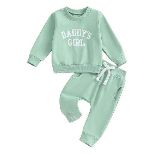Kaipiclos Toddler Baby Girl Fall Winter Outfit Mamas Girl Long Sleeve Pullover Sweatshirts Jumper Pants Clothes Set