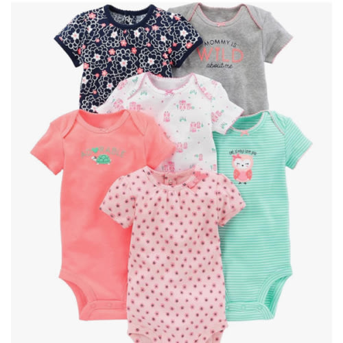 Newborn Simple Joys by Carter's baby-girls 6-pack Short-sleeve Bodysuit