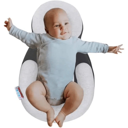 Ultra Comfort Baby Pillow Portable Adjustable Anti-Roll Fit Newborn Infant Lounger Nest (Gray)